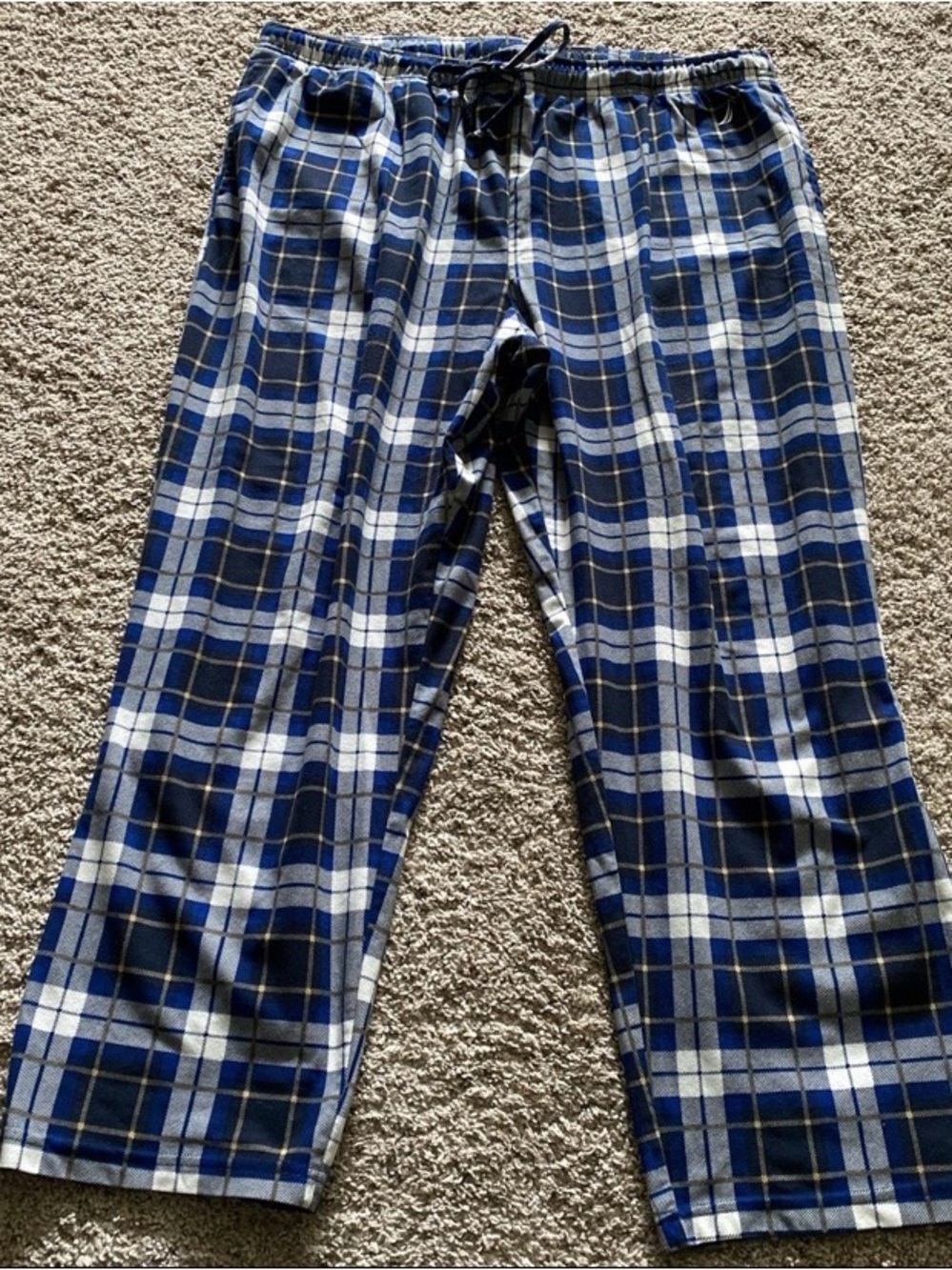 Nautica Blue and White Plaid Men's Lounge Pants